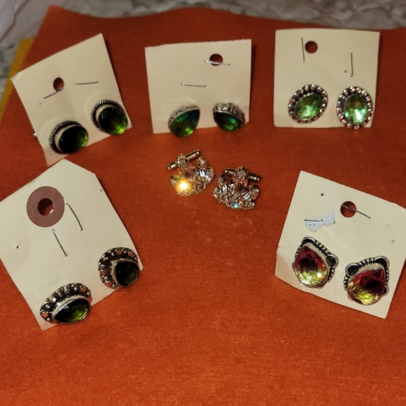 LOT of 925 Stone Cufflinks - Picture 1 of 7